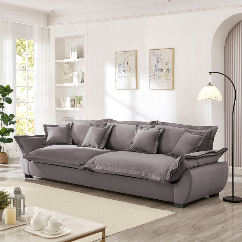 Canapé modulaire modulaire, canapé de style voilier avec rangement, dossier amovible, canapé moderne à assise profonde avec coussins décoratifs pour le salon