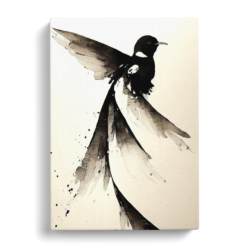 Swallow Ink Wash - Wrapped Canvas, 60cm H x 40cm W x 3cm D
