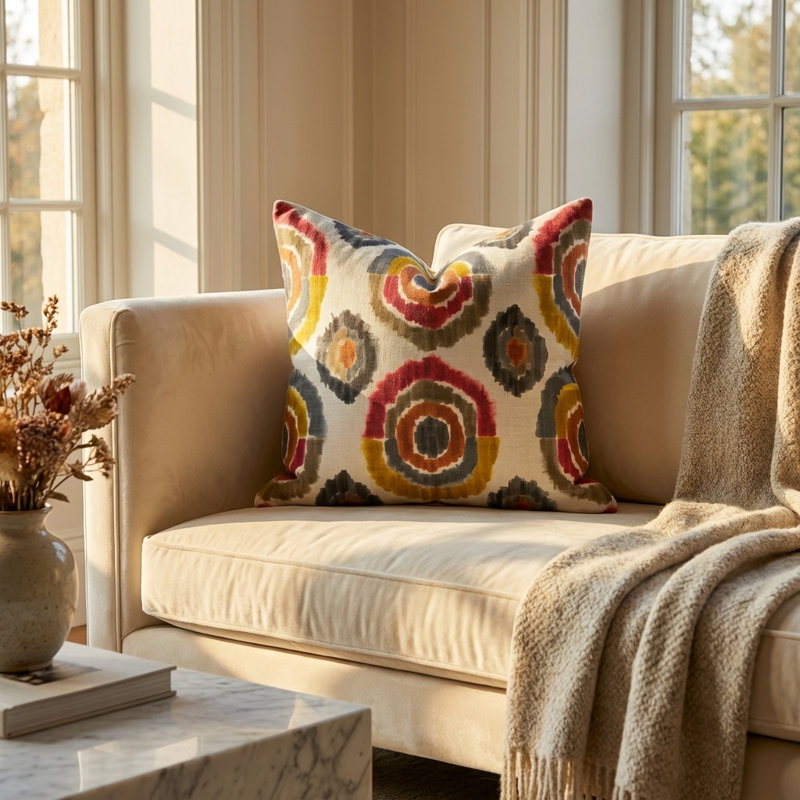 Baudi Handmade Linen Throw Pillow, 26" H x 26" W