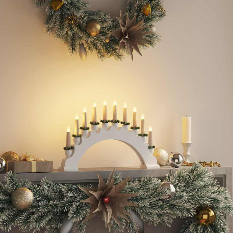 Christmas Candle Arch with 10 LED Candles, White