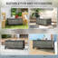 Rattan Coffee Table with Tempered Glass Top Garden Patio, Grey