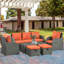 Annease 7 Seater Rattan Garden Furniture Set 2 Reclining Chairs-50773914
