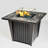 Ciersten Square Steel Propane Fire Pit Table with Lid
