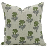 Block Print Throw Pillow Cover MNHGRTLSquare