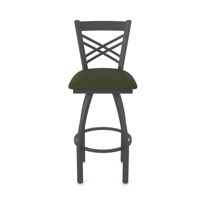 820 Catalina Swivel Stool, Pewter, Vinyl-Canter Pine, Extra Tall (36" Seat Height)