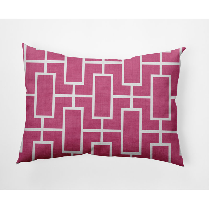 Geometric Reversible Throw Pillow, Pink