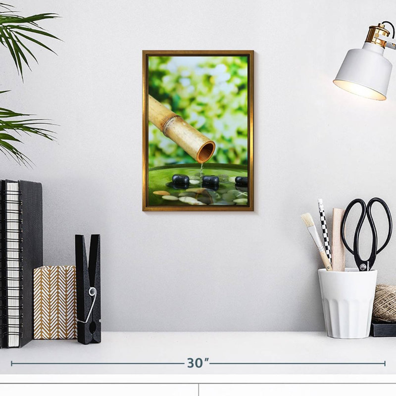 Fontaine en bambou, Floating Frame Gold, 9" x 13"