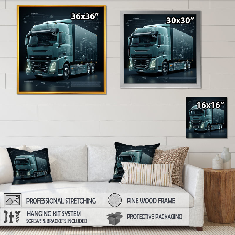 " Abstract 53Ft Truck Harmony I ", Wrapped Canvas, 30" H x 30" W