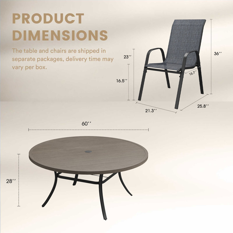 Ensemble repas 60 po pour 10 personnes, Bois gris / gris anthracite