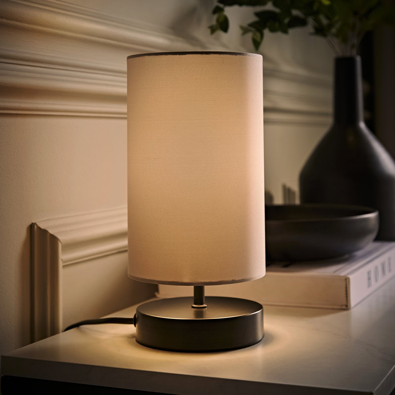 Romica Metal Table Lamp, Matt Black, Yes, Grey