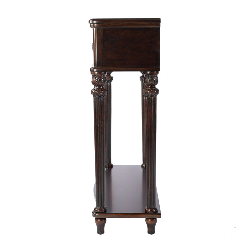 37" Serpentine-Shaped Console Table, Cherry