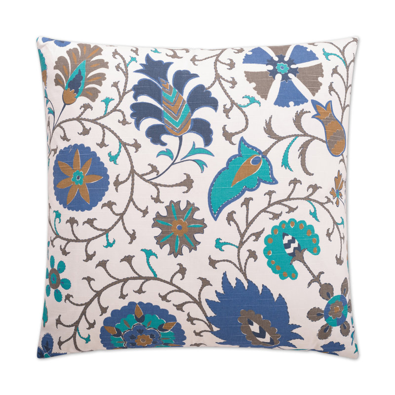 Calypso Square Pillow Cover & Insert, Blue, 22" H x 22" W