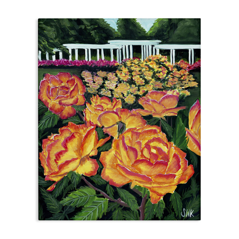 «Rose Garden In Bloom», art mural par Sarah Waldron Kimball, H 16 po x l 20 po