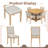5-Piece Extendable Rustic Dining Table Set for 4-6, Solid Wood Frame & Padded Seats-1239496538
