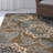 Performance Handmade Hand-Tufted Floral Brown, Tan & Blue Indoor Wool Rug-21991531