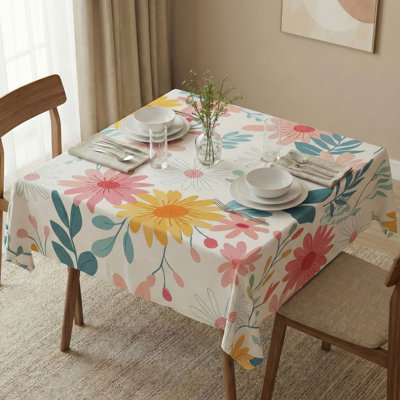 Eloane Premium Tablecloth (55 x 55 Inches), 50% Cotton & 50% Polyester, Washable & Ironable | Machine Wash Safe at 86°F, Tumble Dryer Safe | Elegant Design for Dining Room & Special Occasions, Easy Care & Durable