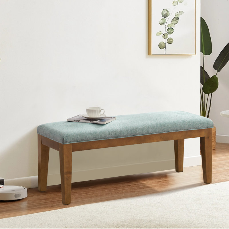 Isaura Polyester Upholstered Bench, Teal