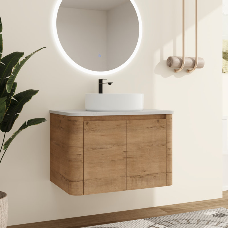 Meuble-lavabo mural simple 30 po avec lavabo en céramique Greythor , 30", Blanc