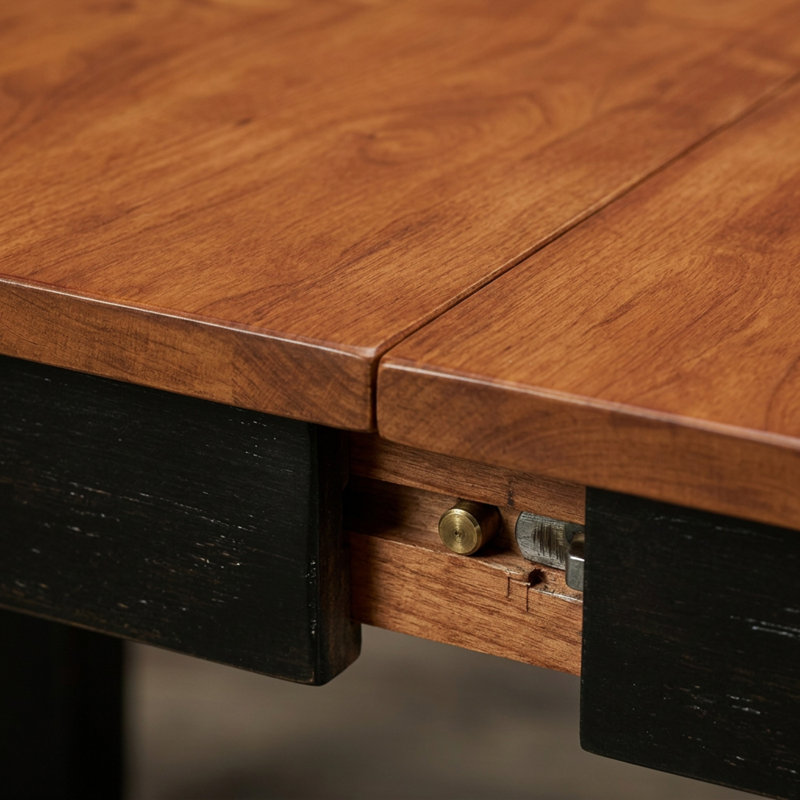 Ensemble de salle à manger rectangulaire 6 pièces en bois dur d'hévéa asiatique noir cerisier, avec 4 chaises et un banc à dossier papillon.