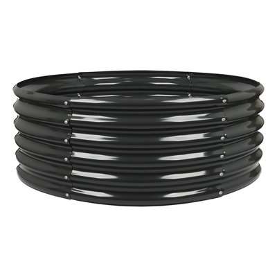 Harbour Housewares - Round Galvanised Steel Raised Garden Bed Planter