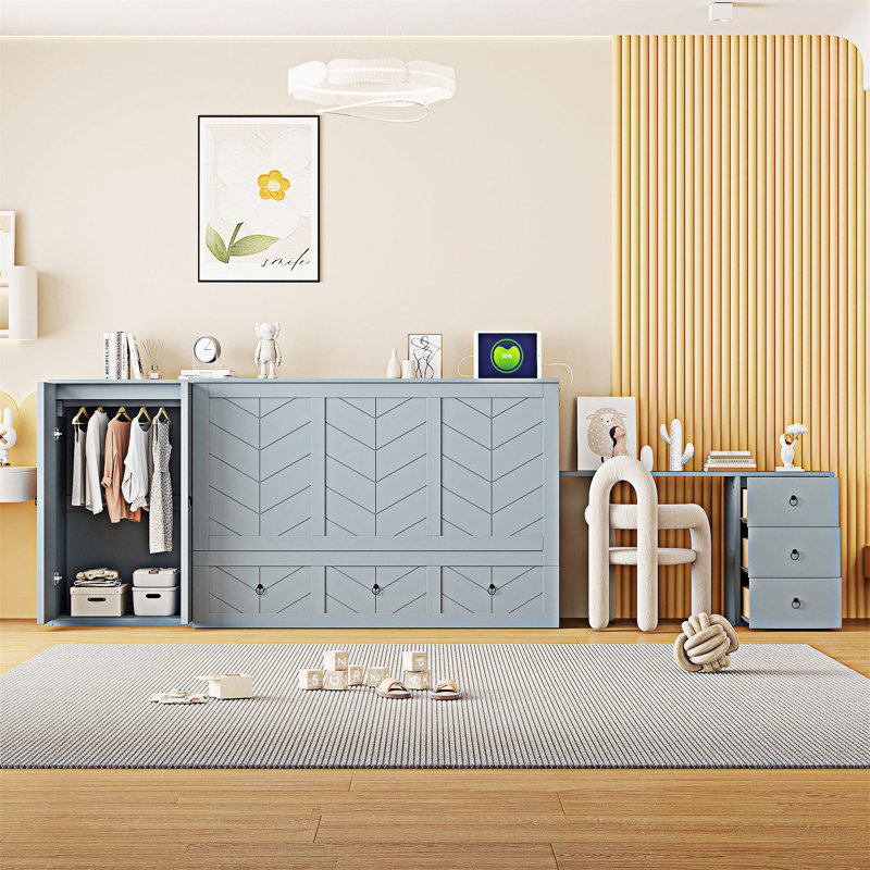 Lit escamotable, gris