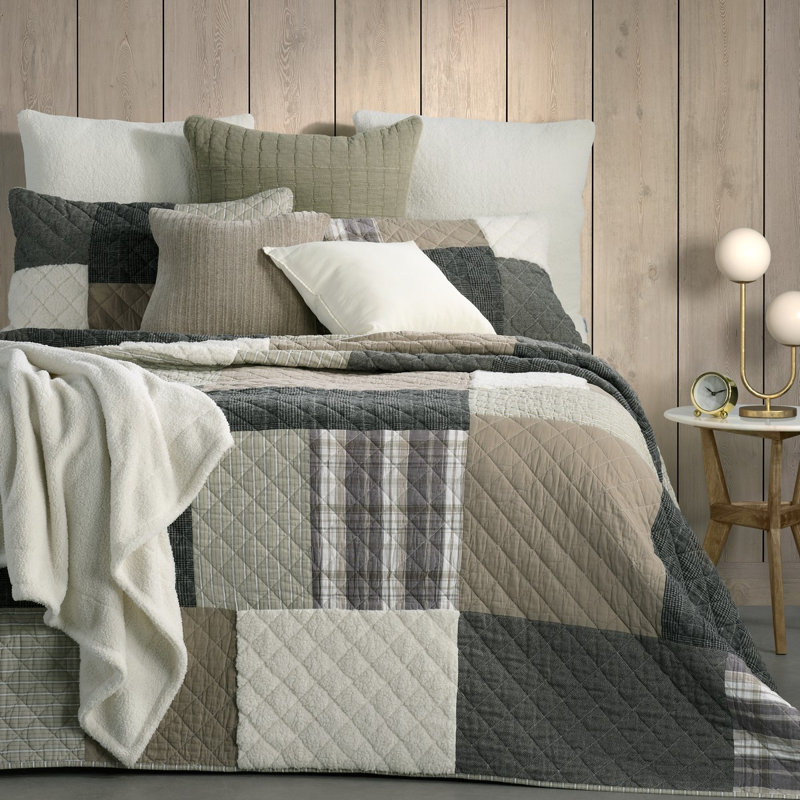 Ensemble de courtepointe Theory, Courtepointe pour lit simple + une taie décorativ