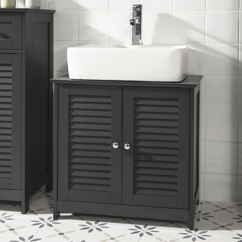 Lyonsdale Freestanding Under Sink Cabinet, Dark Grey