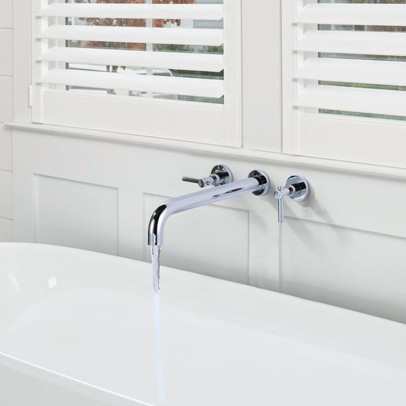 Robinet de salle de bains mural, Chrome chrome