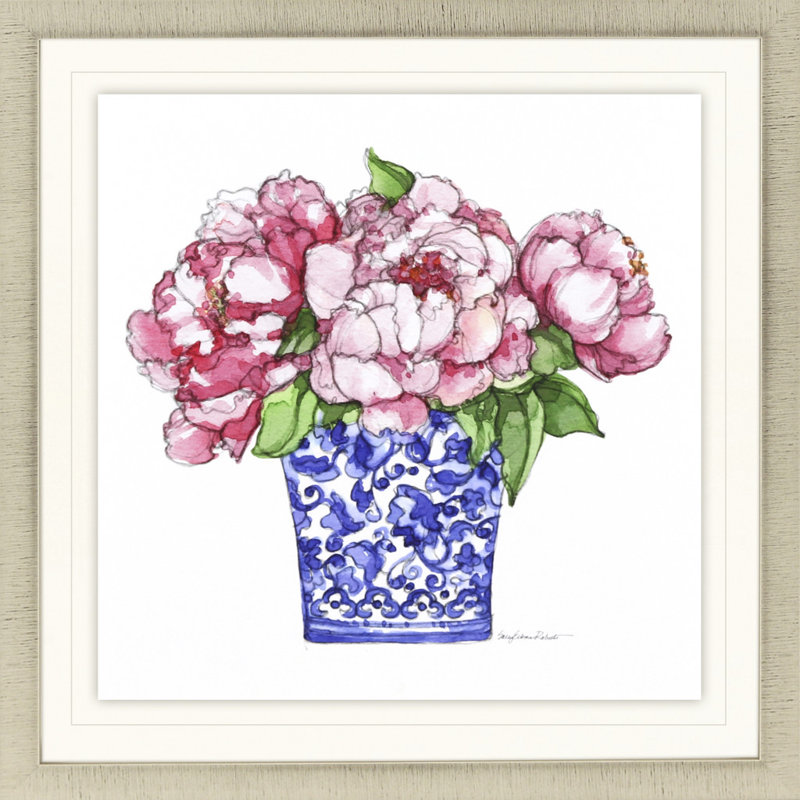«Pretty Petals II», impression encadrée dorée