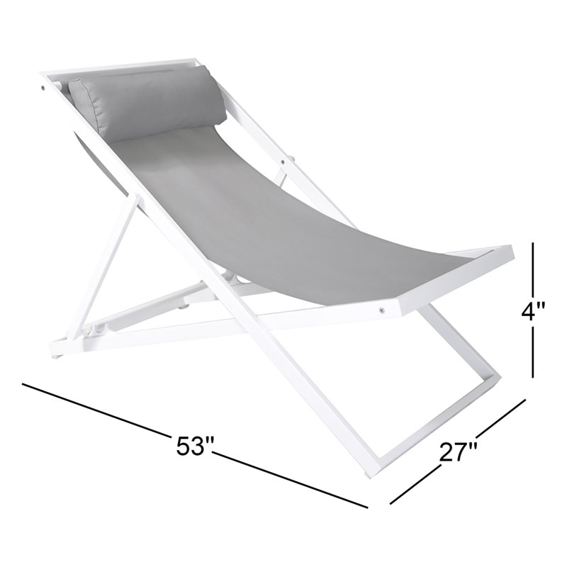 Barbarella Powder Coated Aluminum Outdoor Lounge Chair, White