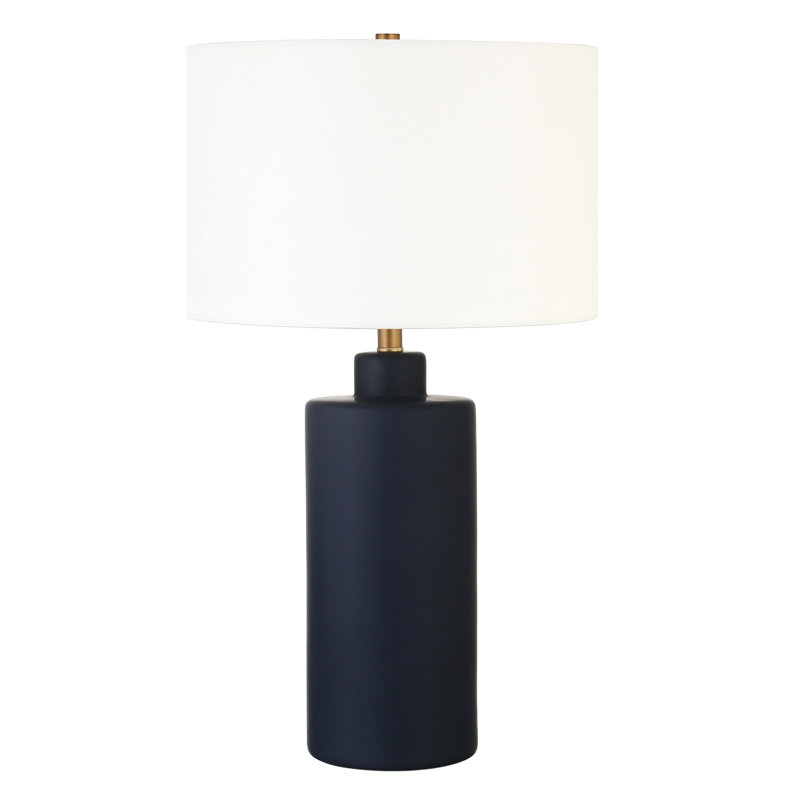 Carlina Ceramic Table Lamp, Matte Navy