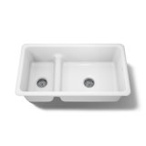 Iron Tones 33" L x 18.75" W Large/Medium Double-Bowl Kitchen Sink