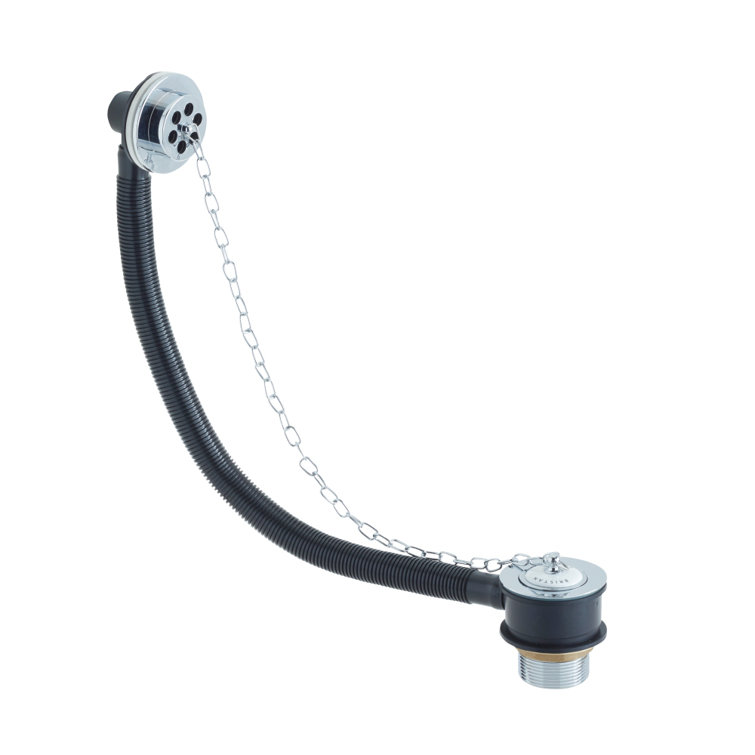 Trad 7cm Chain and Stopper Waste Tub Drain With Overflow