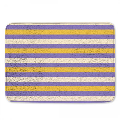 Purple Yellow Stripes Bath Mat