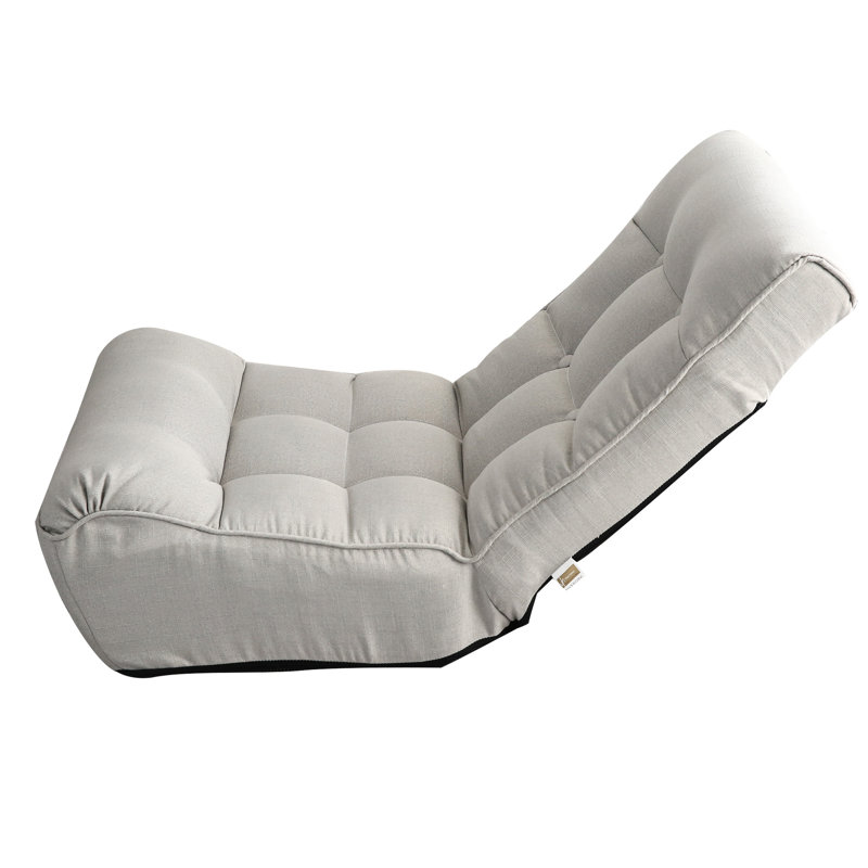 Balcony Chair - 4-segment Adjustable Gray Metal Reclining For Living Room, Space Efficient Back