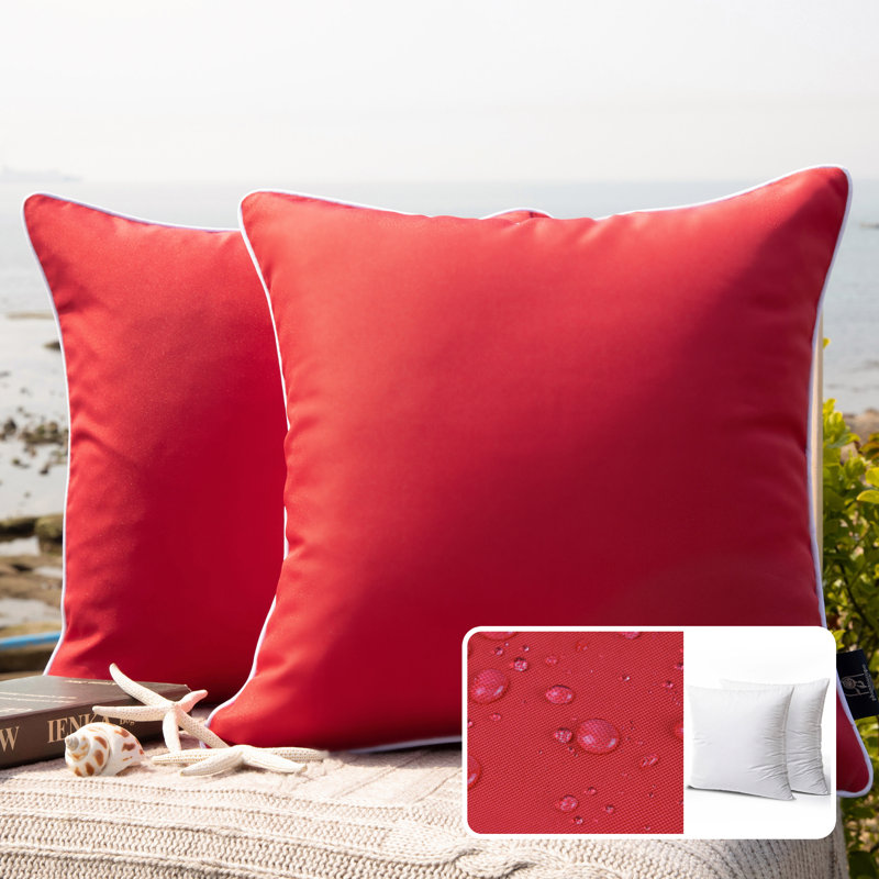 Housse de coussin d'extérieur Phantoscope, Carré 20 po, Rouge, Polyester