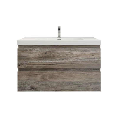 Ensemble de meuble-lavabo mural simple l 36 po Deboser