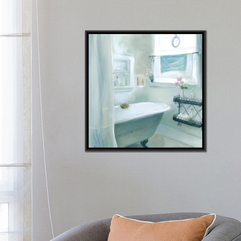 «Tranquility», reproduction sur toile, H 18 po x l 18 po x P 1,5 po, Toile avec cadre noir, Pas de tapis