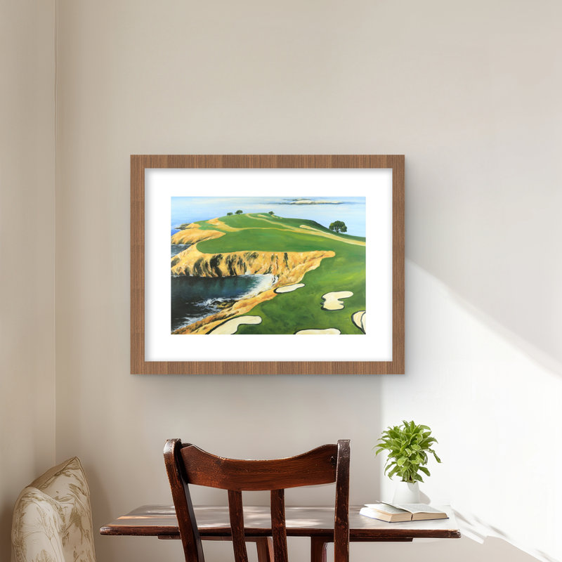 Pebble Beach Golf Links - Blue Trees Framed Matted Print