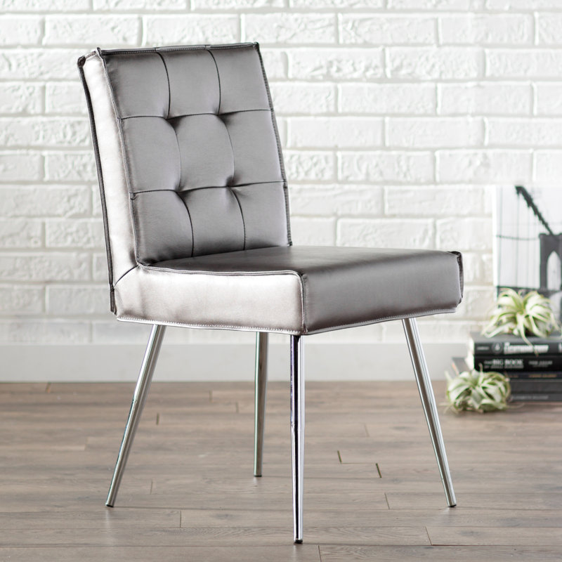 Chaise d'appoint rembourrée Tovin, Étain grésillant