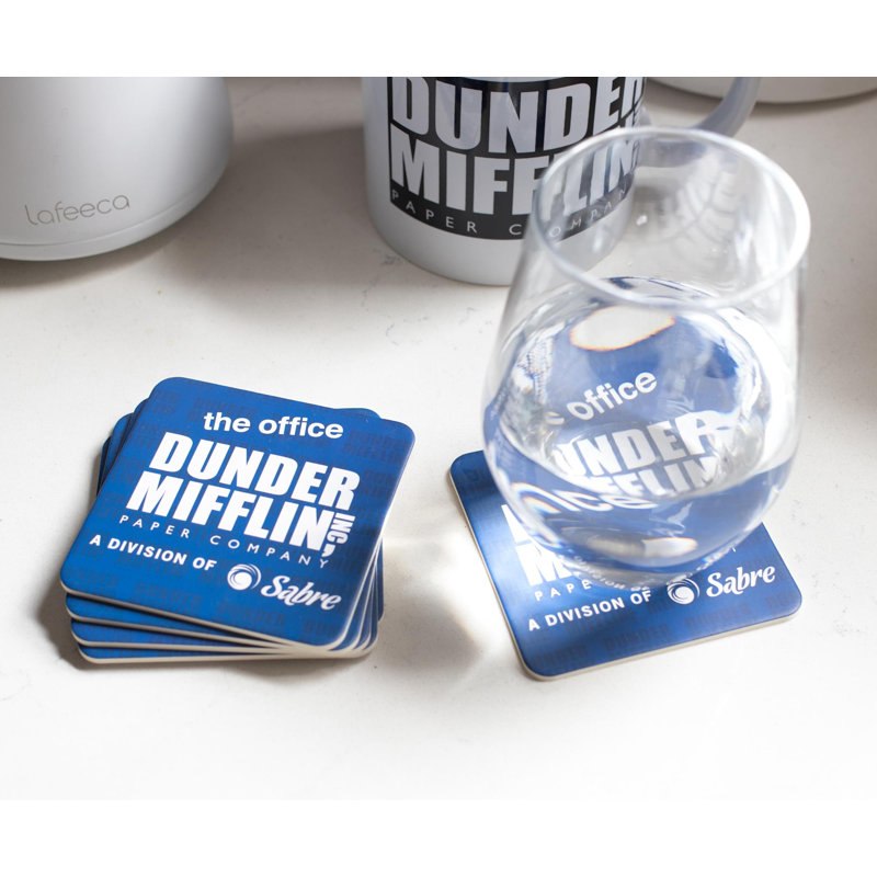 Sous-verres en papier The Office Dunder Mifflin Logo | Ensemble de 6