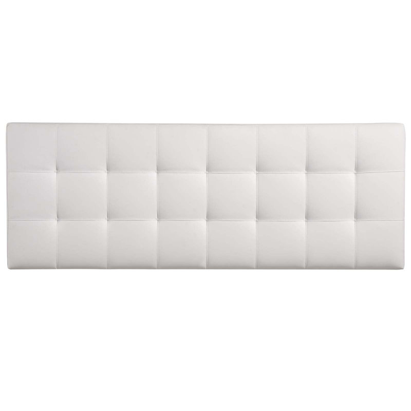 Lily Off-White Tufted Leather Queen Headboard