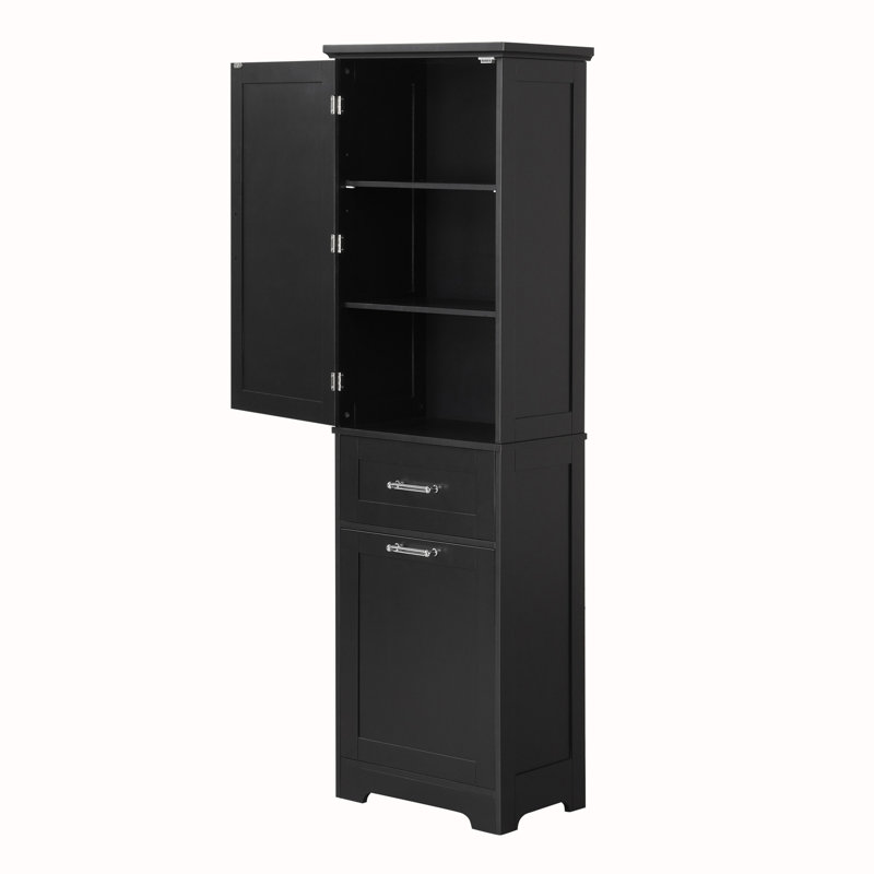 Tall Bathroom Storage Cabinet, Black