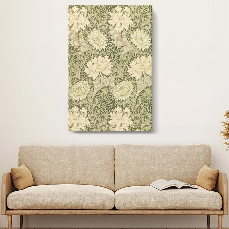 «White Flowers on Dark Fond», reproduction sur toile rétro