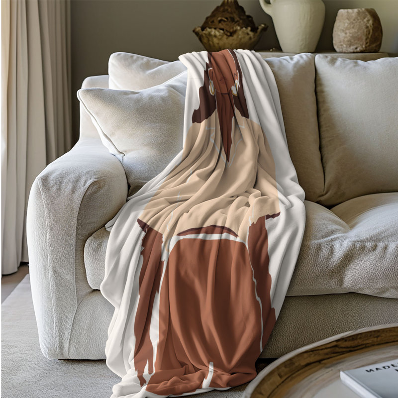 Élégante féminité minimaliste - couverture en sherpa de qualité supérieure 1 pièce, Lit simple