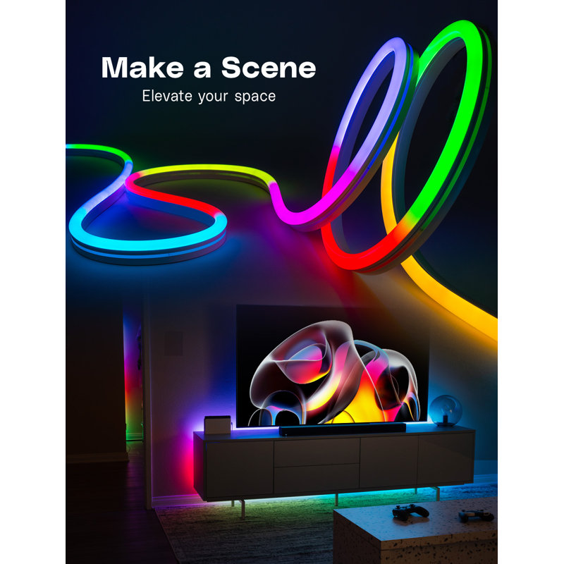 RGB Neon Customizable LED Strip Light with App Control