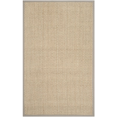 Tapis naturel / gris en lattes de bambou / gris chiné