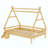 House Platform Bed With Stairs, Solid Wood Bed Frame, Low Profile And Childlike Fun Design-2007203776-2007203778