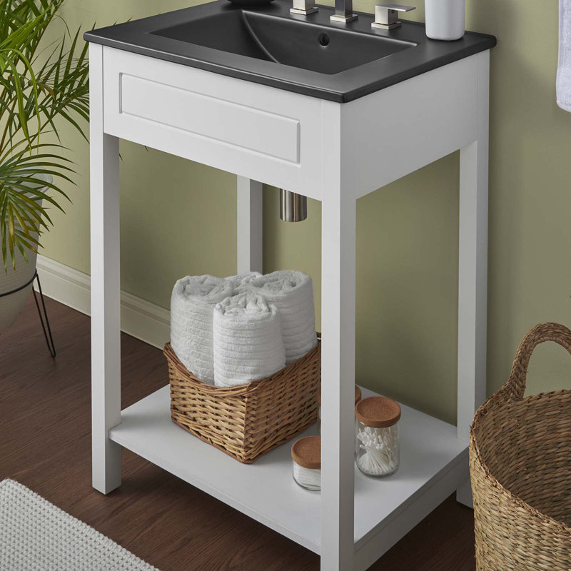 Meuble-lavabo 24 po Modway Altura, Noir, Blanc