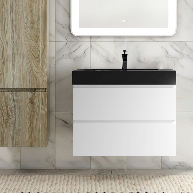 Rathana 29.9'' Single Bathroom Vanity with Resin Top, White